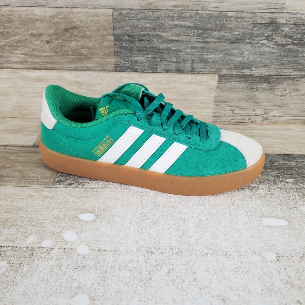Adidas VL Court 3.0 Mens Shoes Sz 8 Court Green Cloud White Lace Up Sneakers